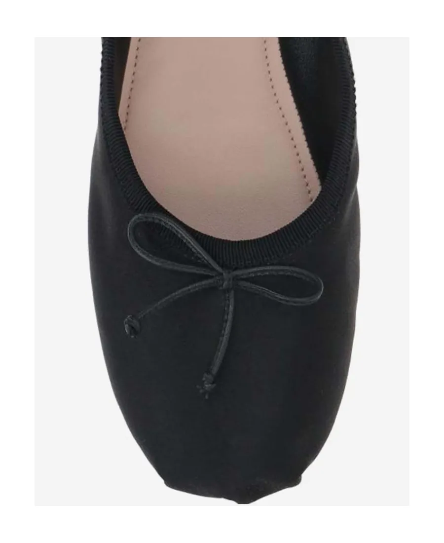 Miu Miu Bow-Detailed Slip-On Satin Ballerina Shoes