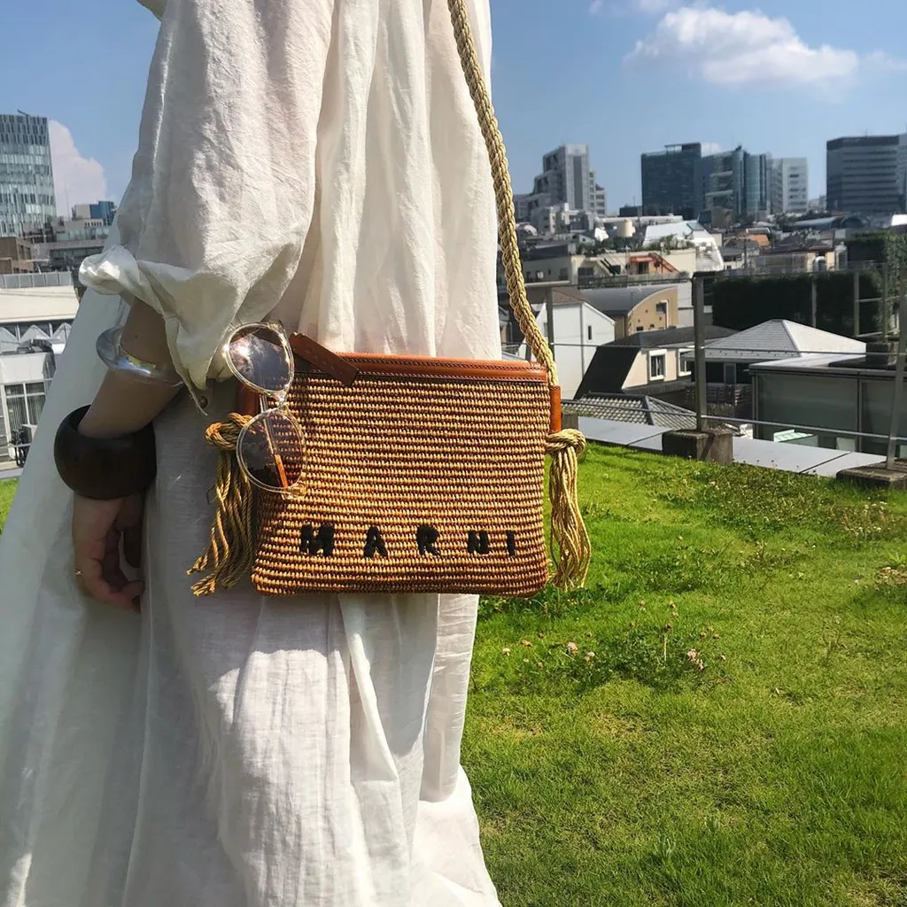 Marni Marcel Logo Embroidered Crossbody Bag