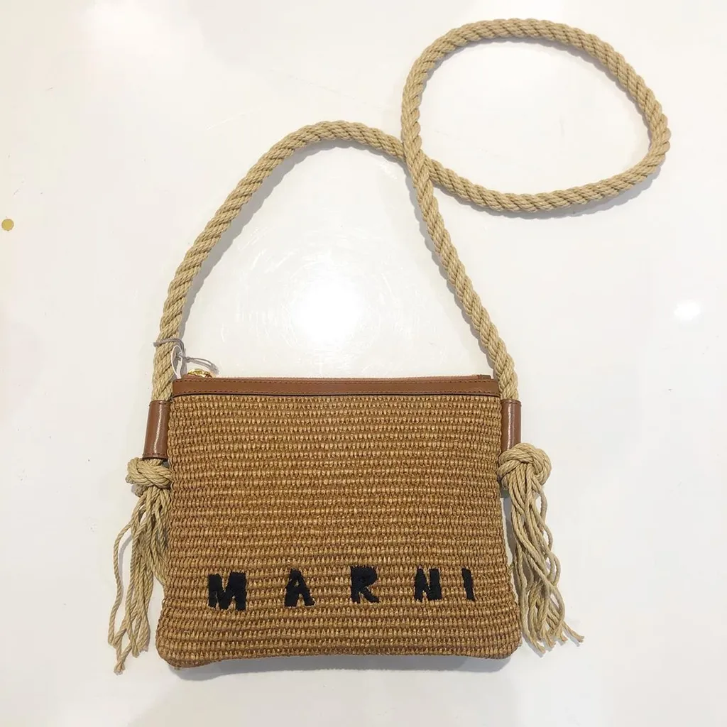Marni Marcel Logo Embroidered Crossbody Bag