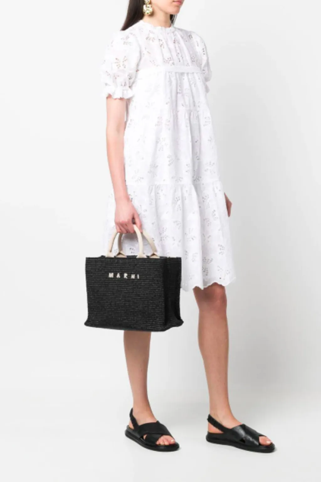 Marni Tropicalia Logo Embroidered Small Tote Bag
