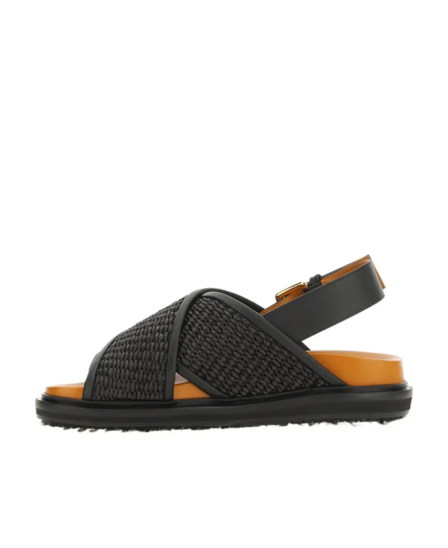 Marni Fussbett Cross-Strap Sandals