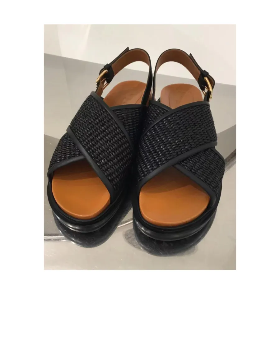 Marni Fussbett Cross-Strap Sandals