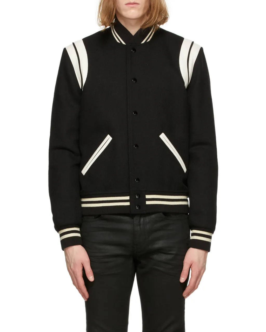 Saint Laurent Snap-Buttoned Teddy Bomber Jacket