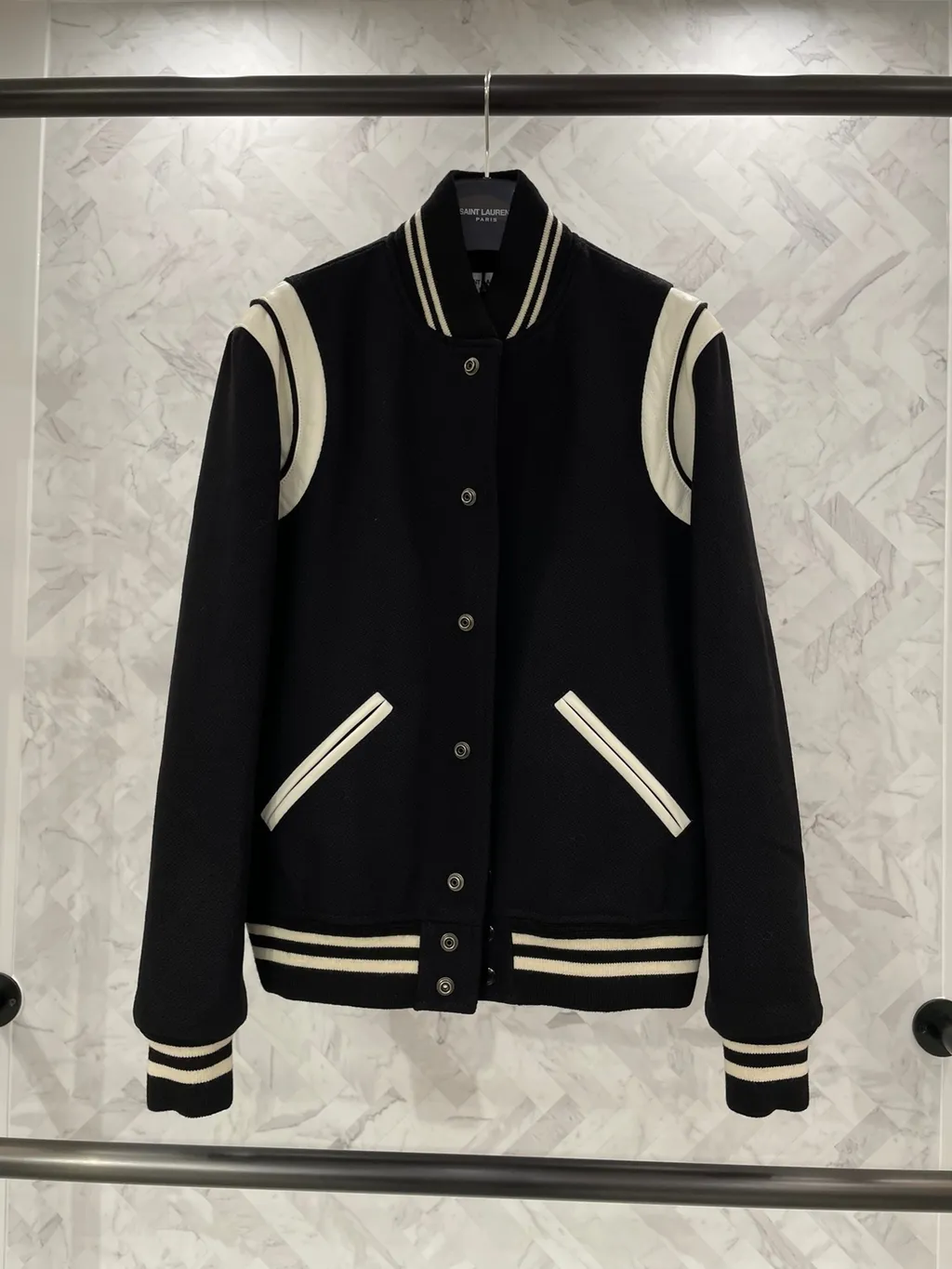 Saint Laurent Snap-Buttoned Teddy Bomber Jacket