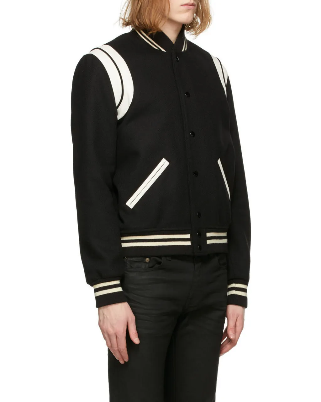 Saint Laurent Snap-Buttoned Teddy Bomber Jacket