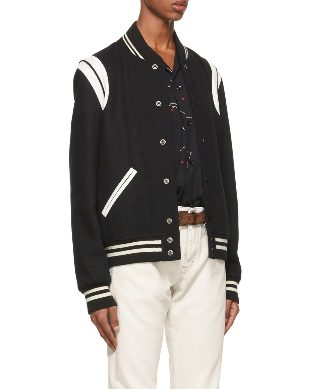 Saint Laurent Snap-Buttoned Teddy Bomber Jacket