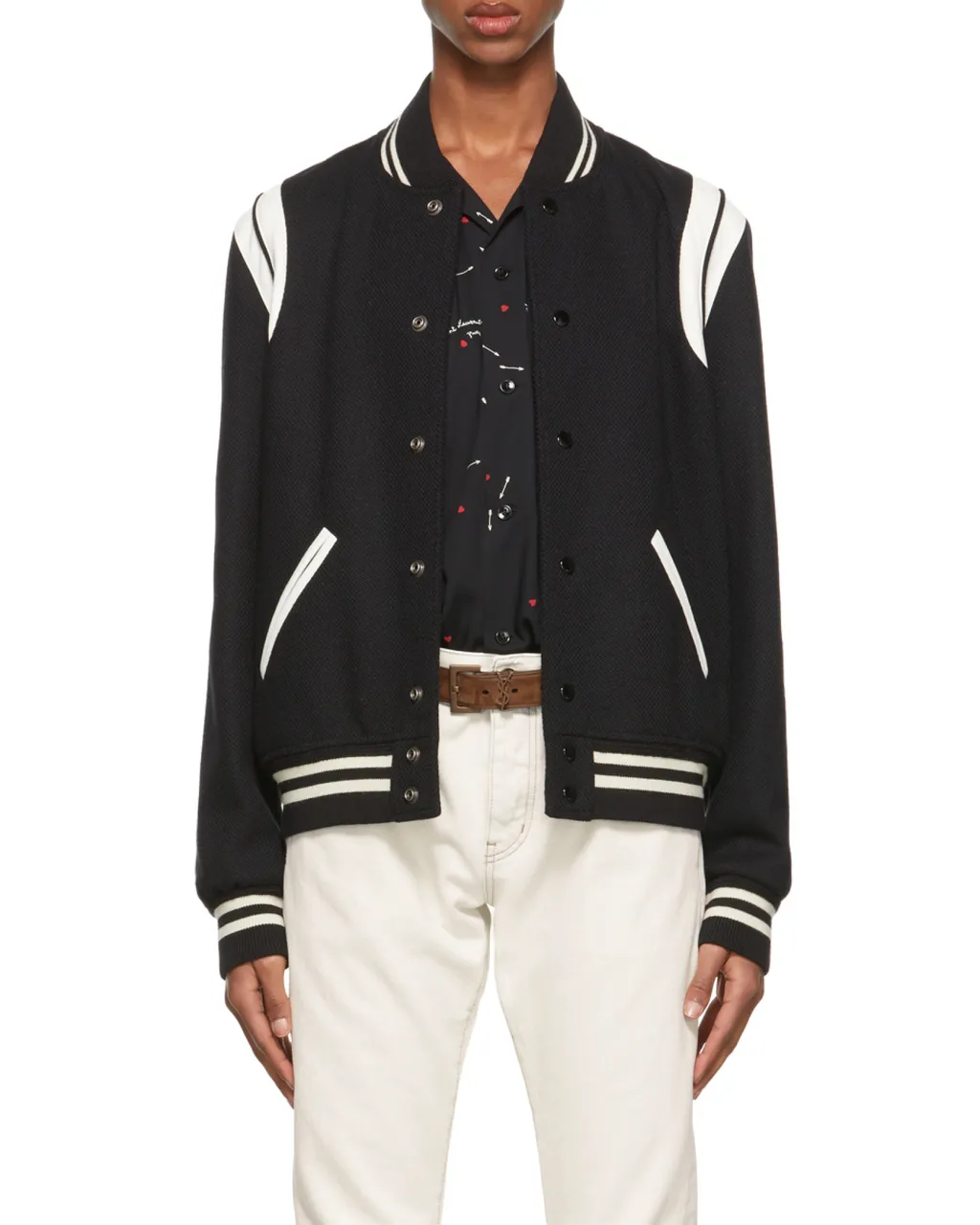 Saint Laurent Snap-Buttoned Teddy Bomber Jacket
