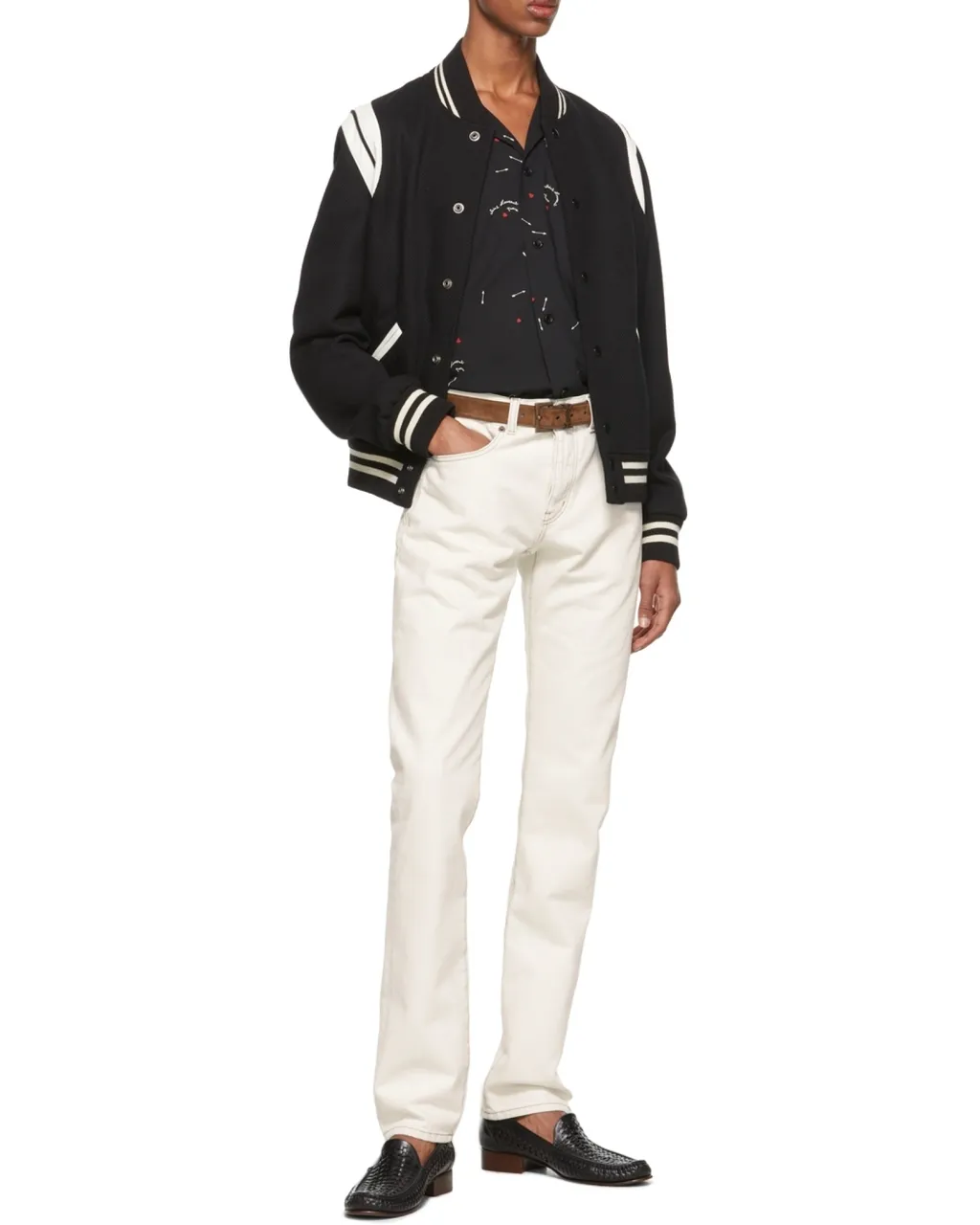Saint Laurent Snap-Buttoned Teddy Bomber Jacket