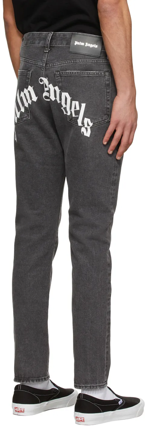 Palm Angels Logo Printed Straight Leg Jeans