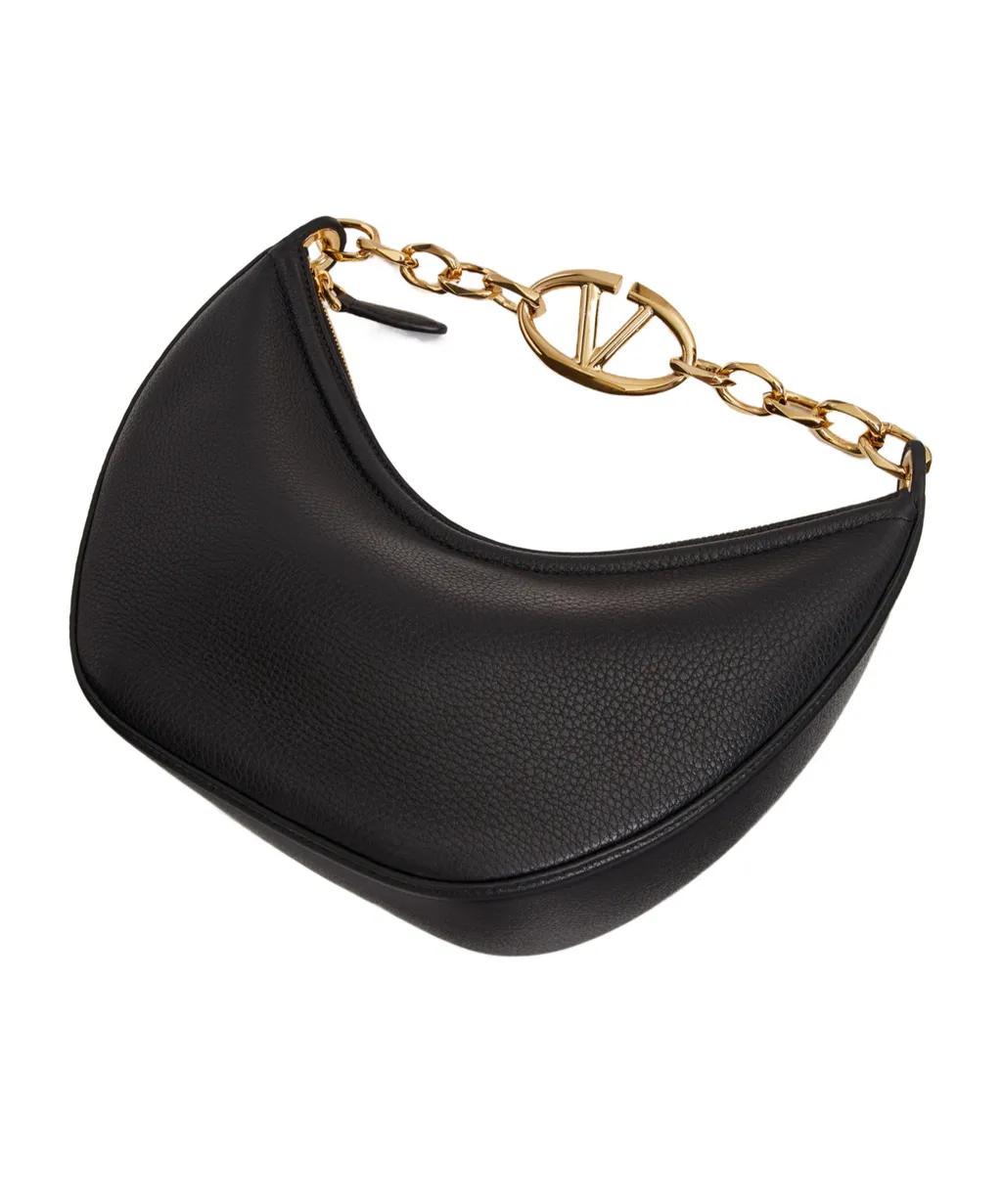 Valentino Vlogo Moon Zip-Up Small Shoulder Bag