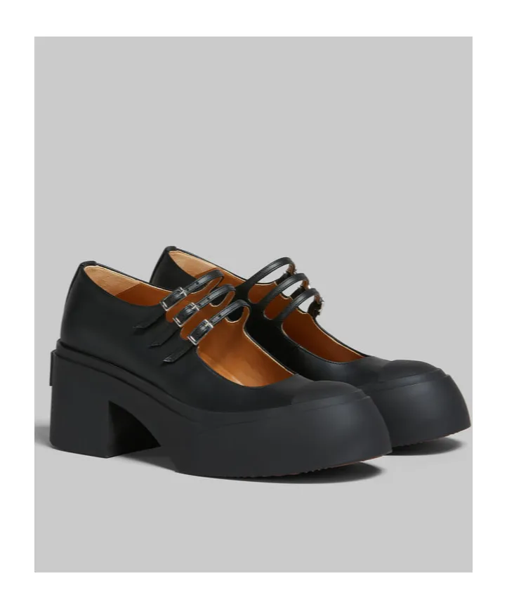 Marni Buckle-Strap Round-Toe Pumps