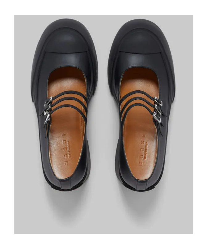 Marni Buckle-Strap Round-Toe Pumps