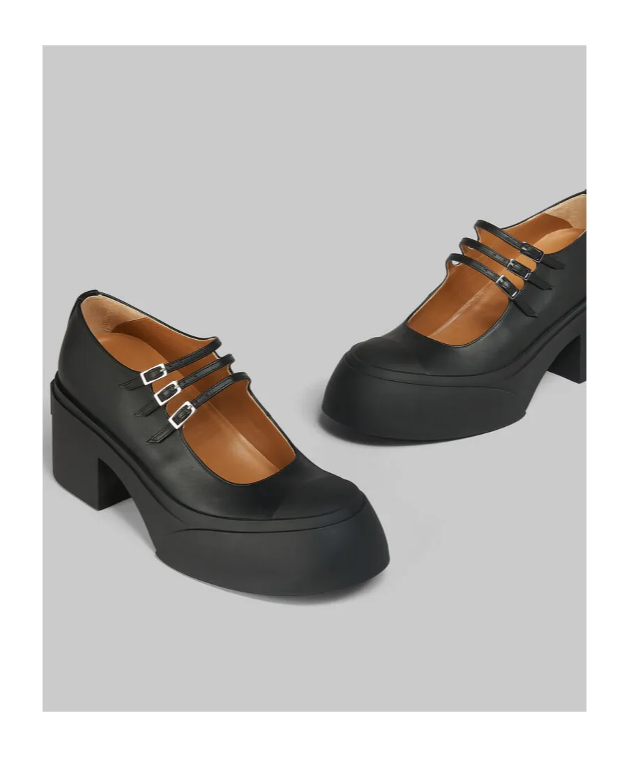 Marni Buckle-Strap Round-Toe Pumps