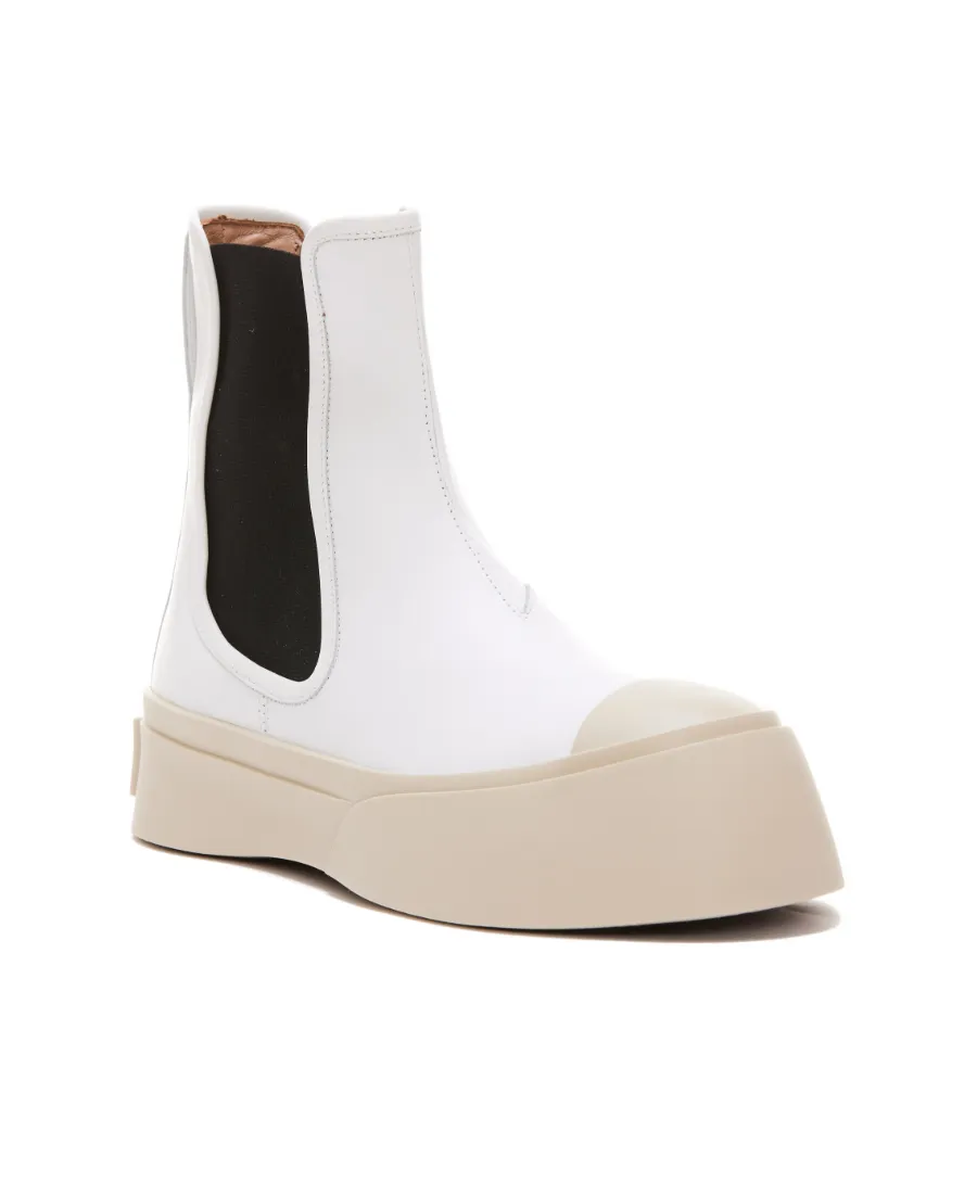 Marni Round-Toe Slip-On Ankle Boots