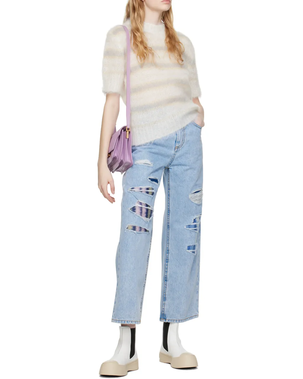 Marni Round-Toe Slip-On Ankle Boots