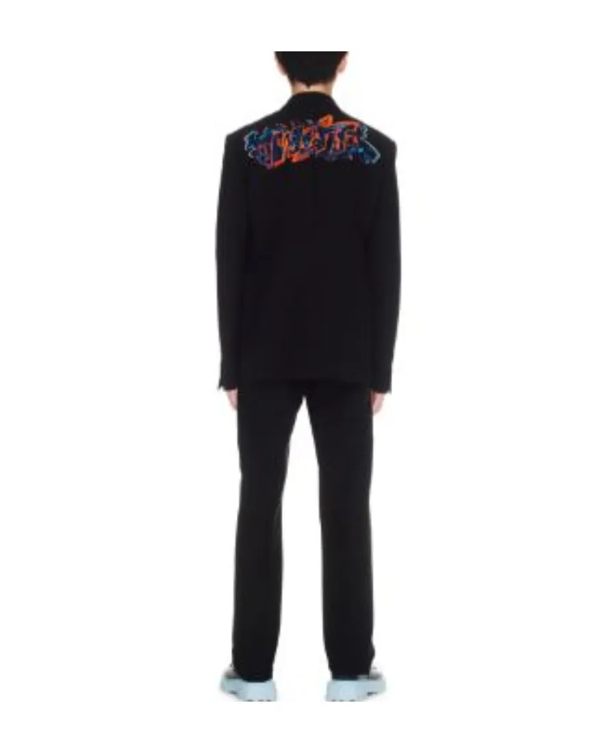 Off-White Logo Embroidered Straight Leg Trousers