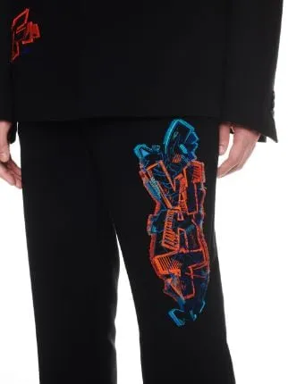 Off-White Logo Embroidered Straight Leg Trousers