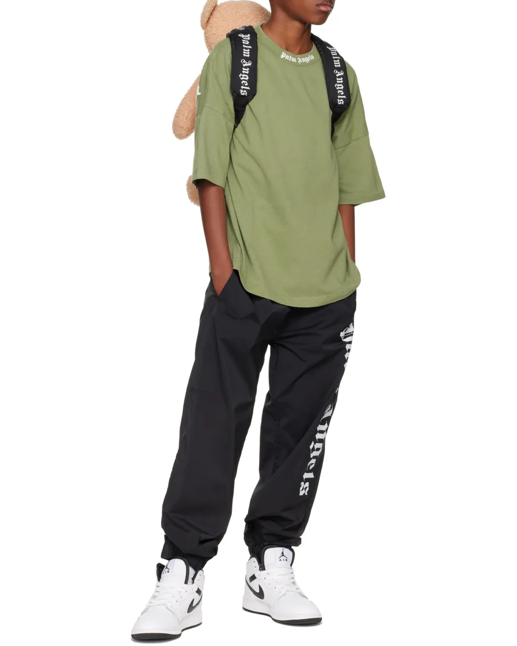 Palm Angels Kids Logo Printed Elasticated Waistband Track Pants