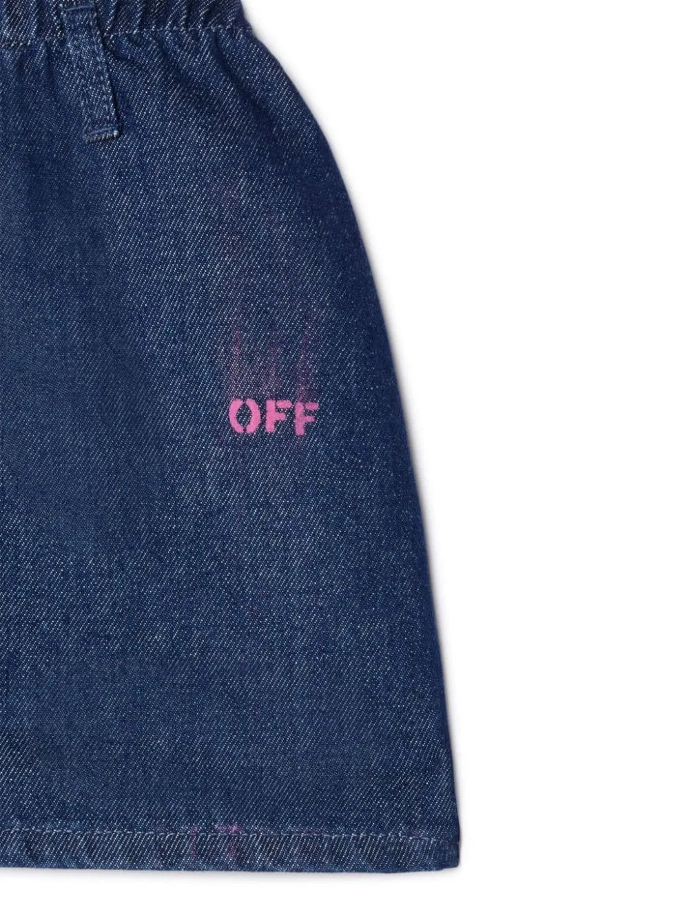 Off-White Kids Off Stamp Logo Printed Denim Mini Skirt