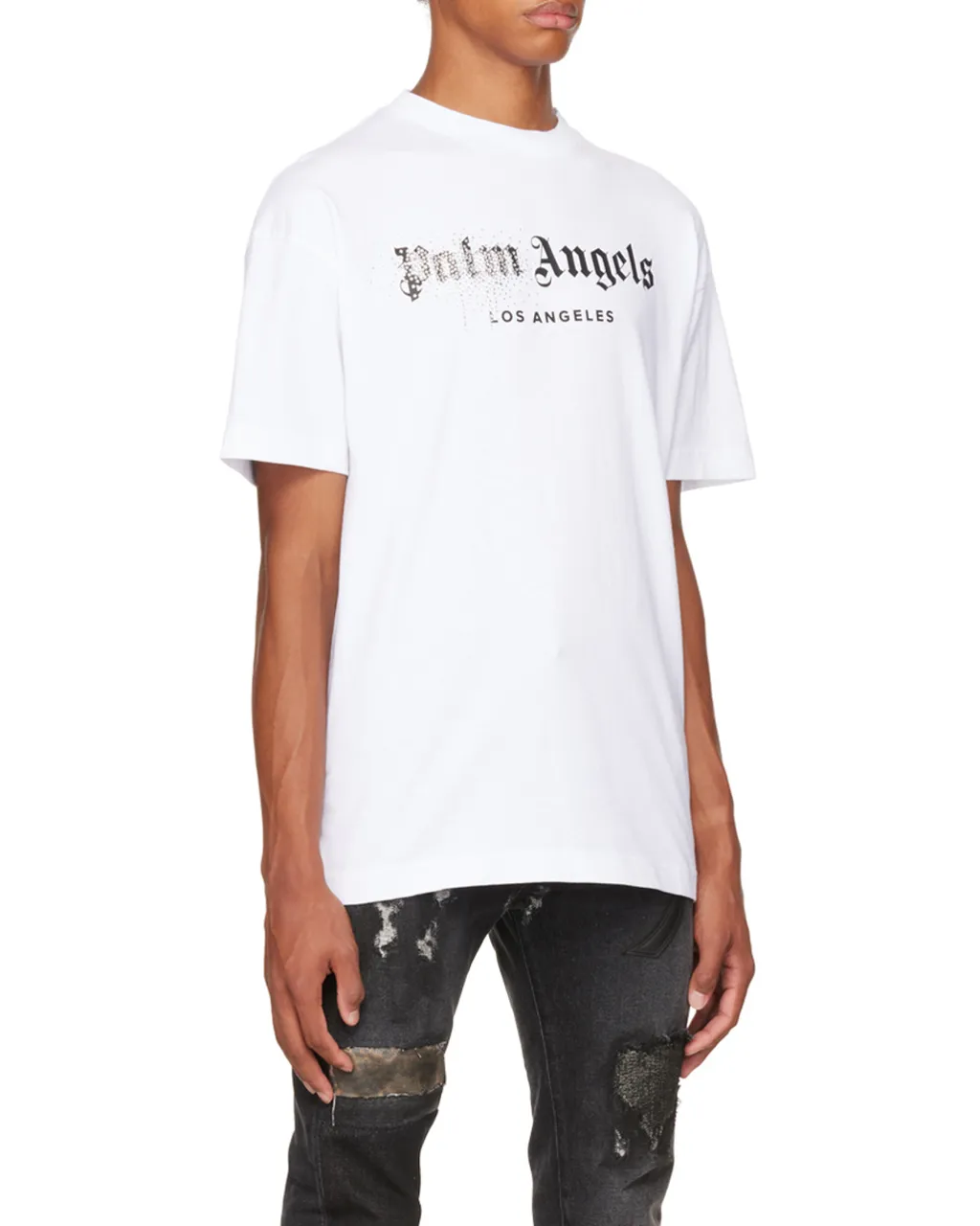 Palm Angels Logo Embellished Crewneck T-Shirt
