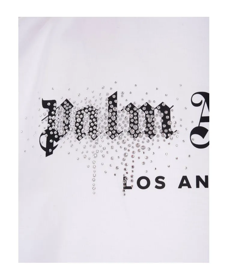 Palm Angels Logo Embellished Crewneck T-Shirt