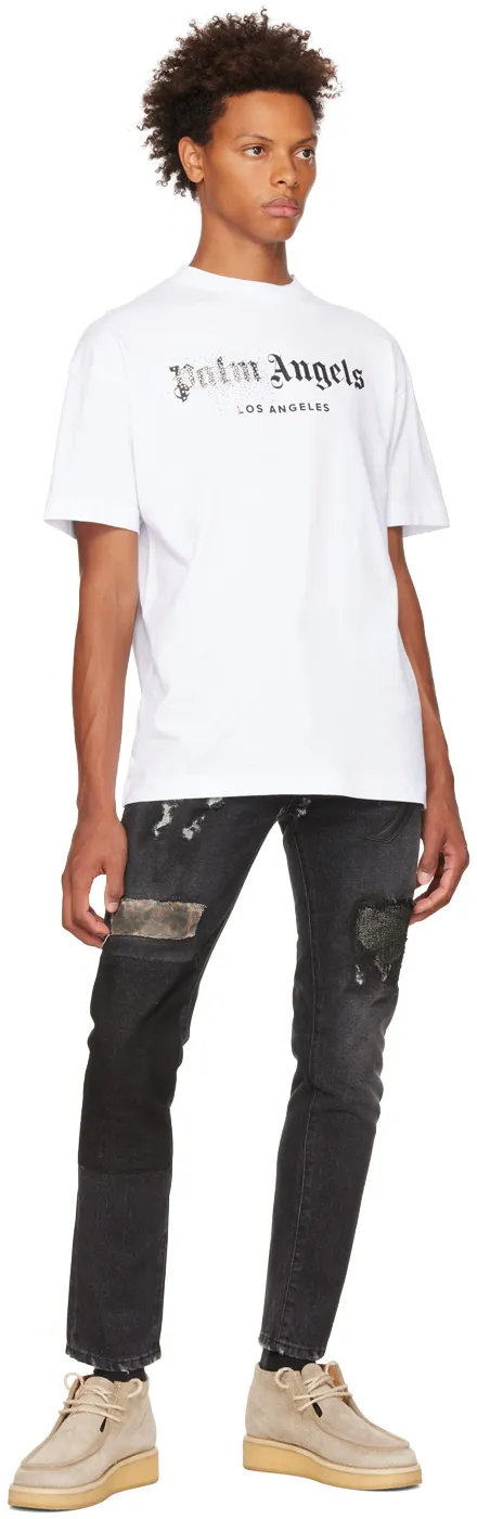 Palm Angels Logo Embellished Crewneck T-Shirt