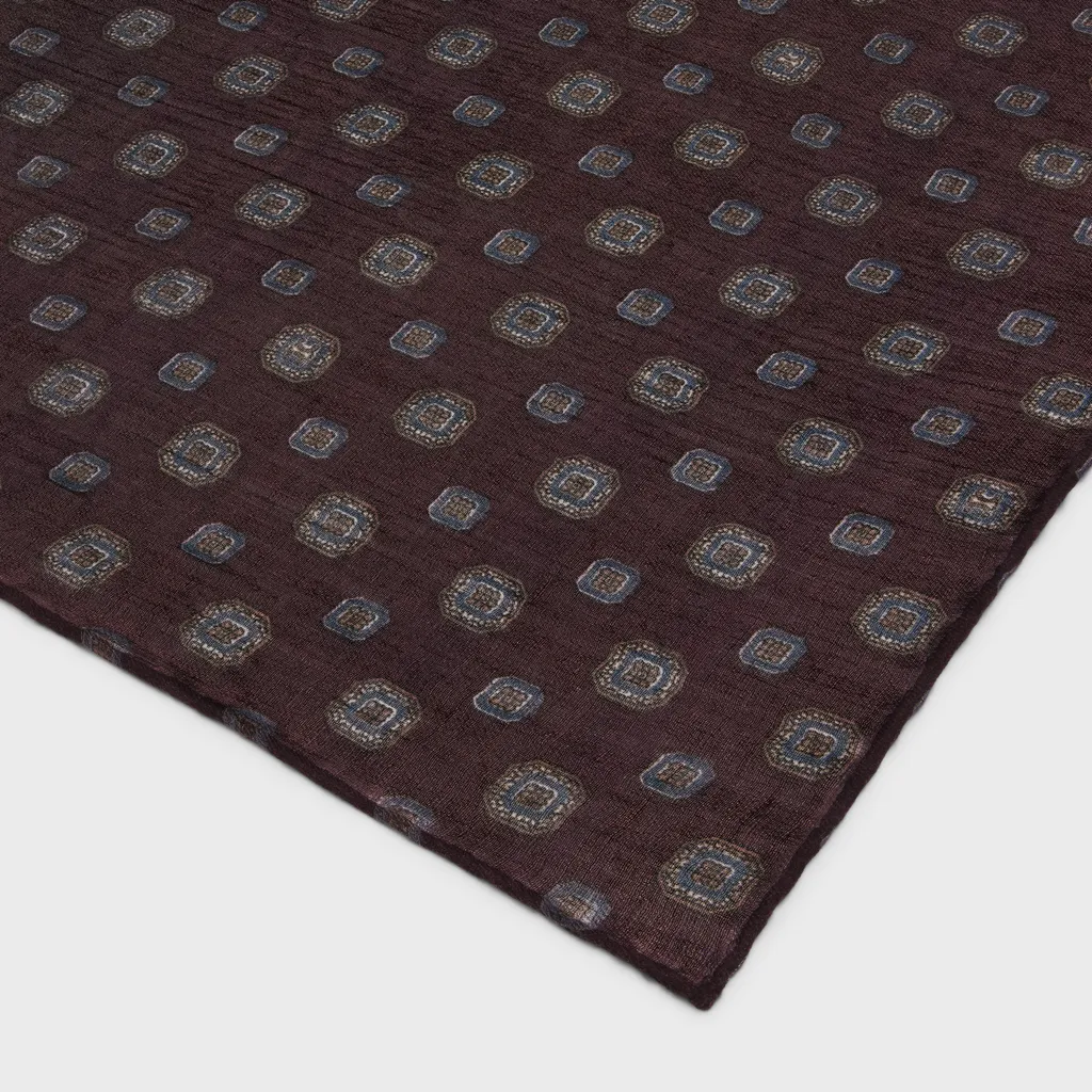 Stole In Biscotto-Print Cashmere Muslin