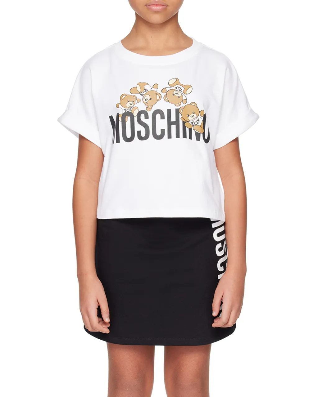 Moschino Kids Teddy Bear-Printed Crewneck T-Shirt