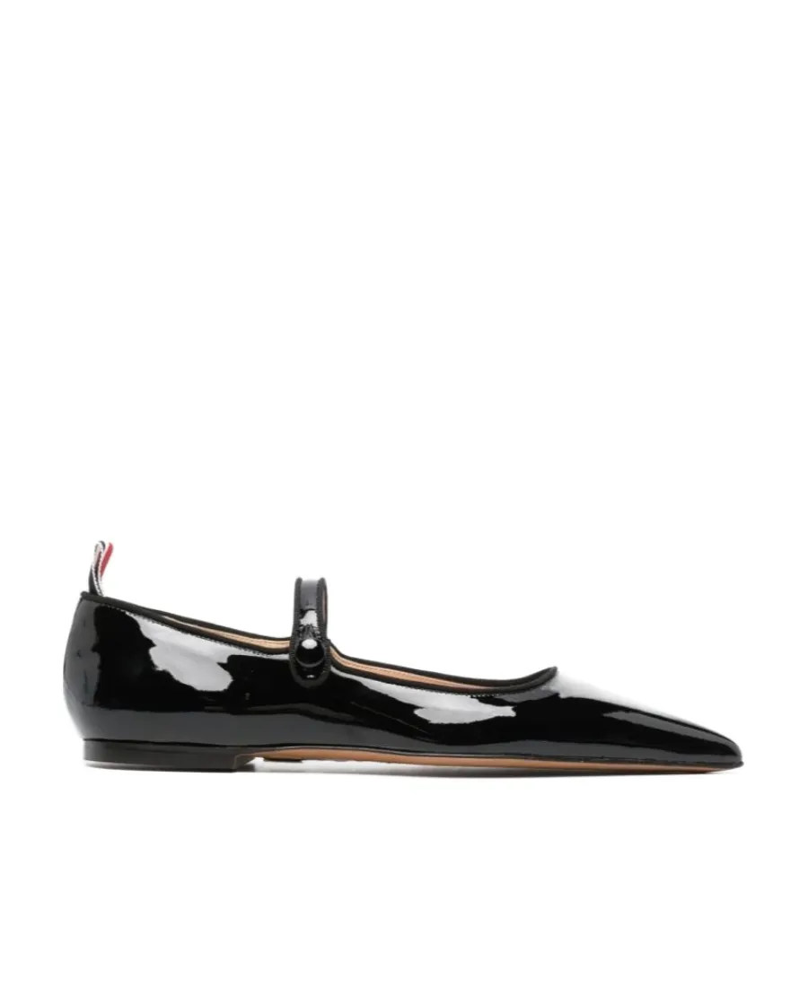 Thom Browne John Pointed-Toe 4-Bar Tab Flats