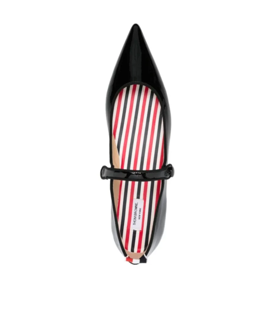 Thom Browne John Pointed-Toe 4-Bar Tab Flats