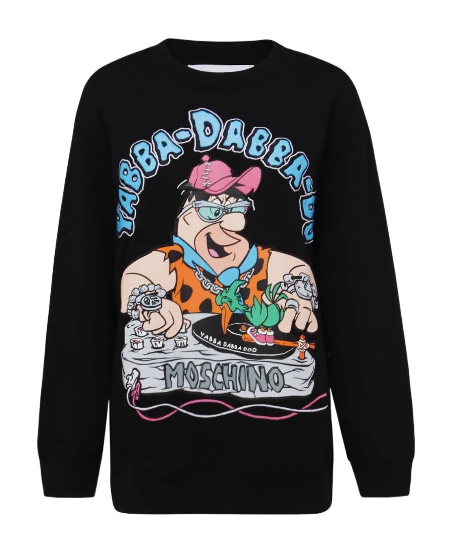Moschino Graphic-Printed Ribbed Hem Sweatshirt