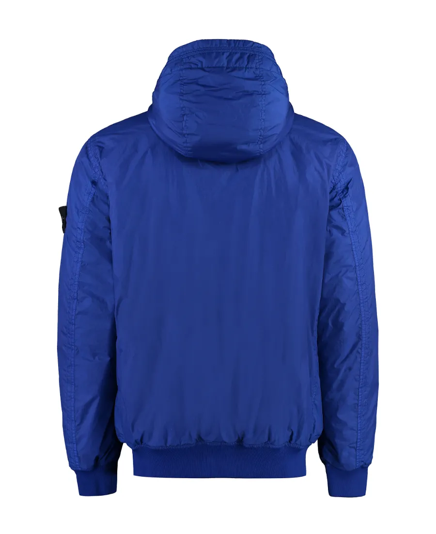 Compass-Patch Zip-Up Bomber Jacket