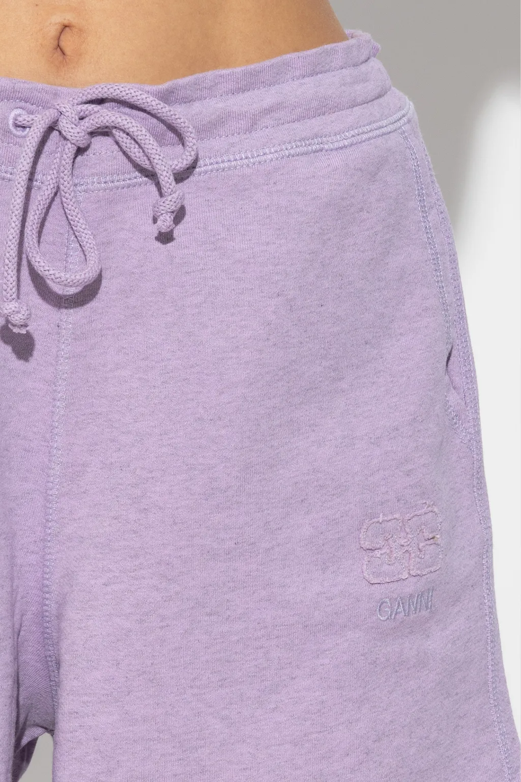 Ganni Logo-Embroidered Drawstring Shorts