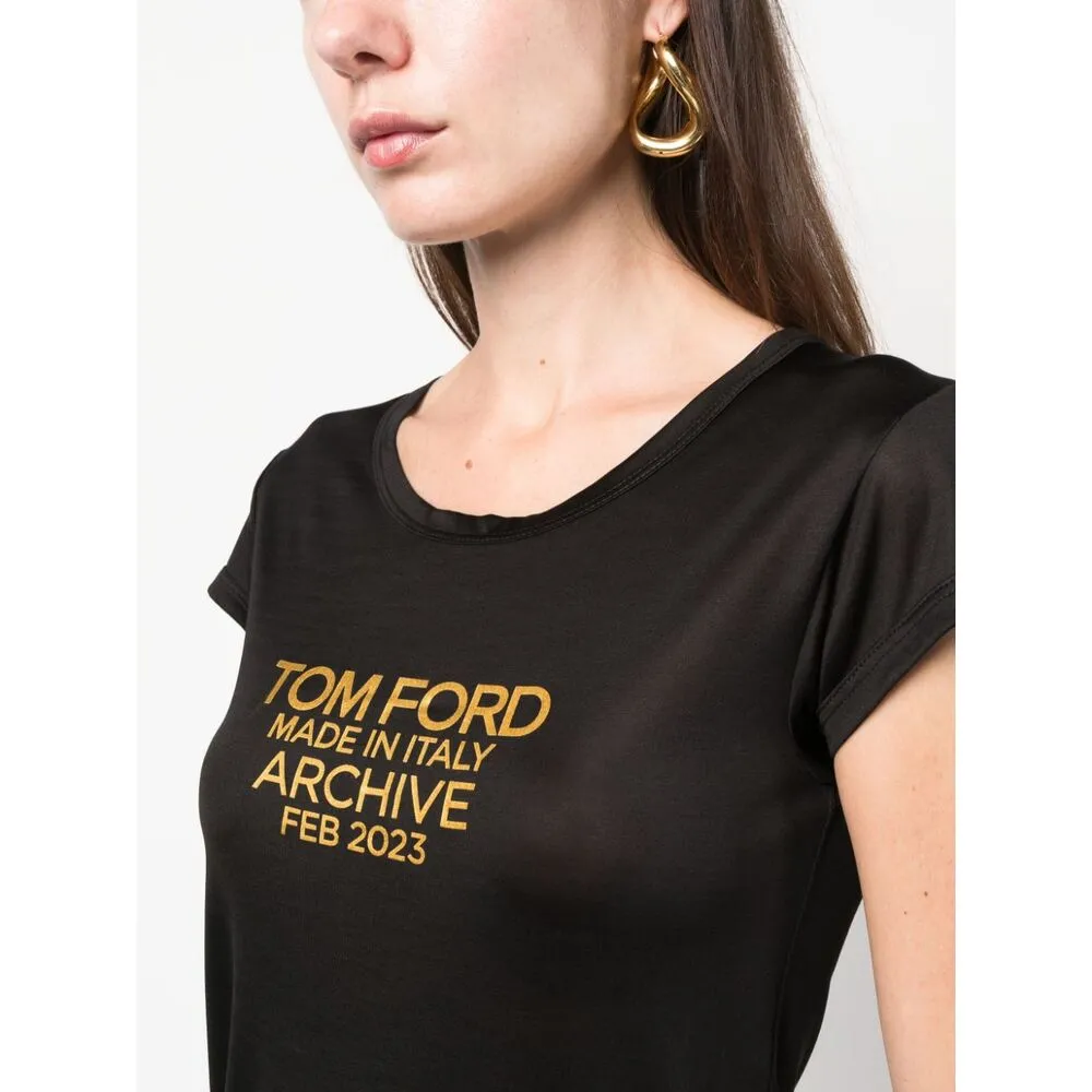 Tom Ford Logo Printed Crewneck T-Shirt