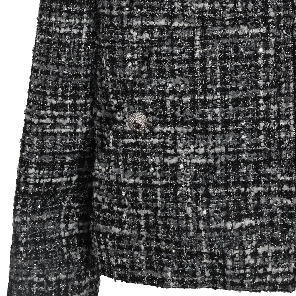 Valentino Zip-Up Tweed Jacket
