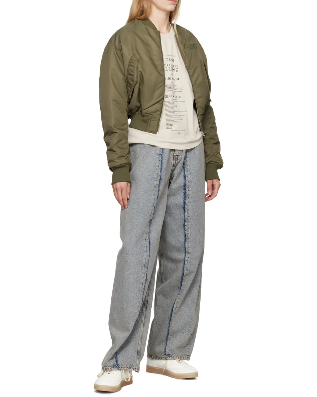 Mm6 Maison Margiela Wide Leg Panelled Jeans