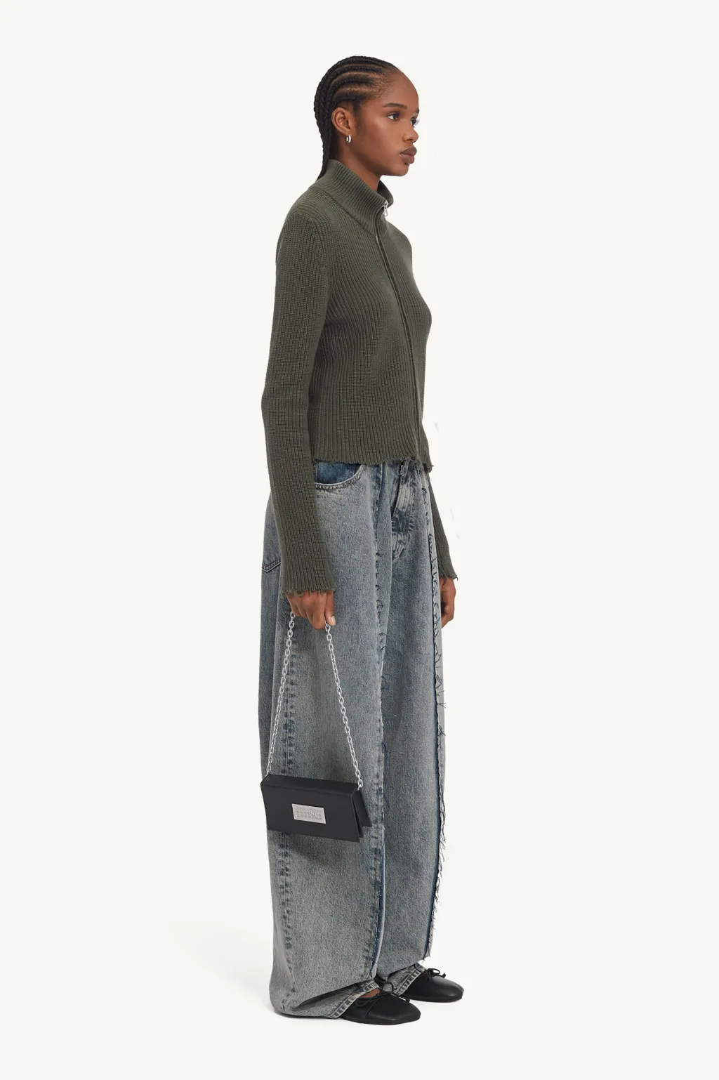 Mm6 Maison Margiela Wide Leg Panelled Jeans