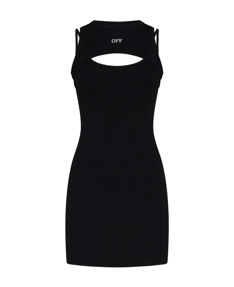 Off-White Cut-Out Sleeveless Dress