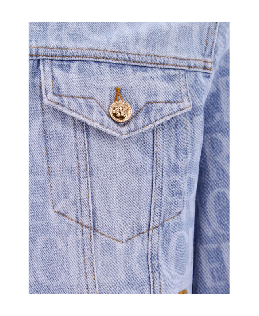 Versace Long-Sleeved Buttoned Denim Jacket