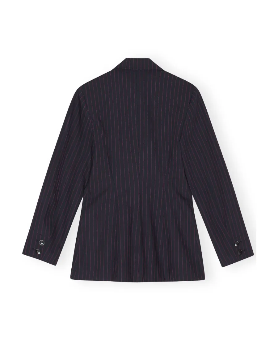 Ganni Pinstripe Long-Sleeved Blazer