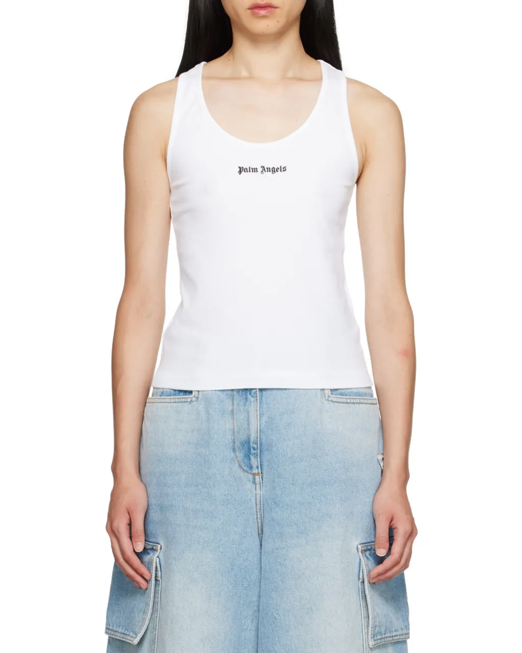 Palm Angels Logo Embroidered Tank Top