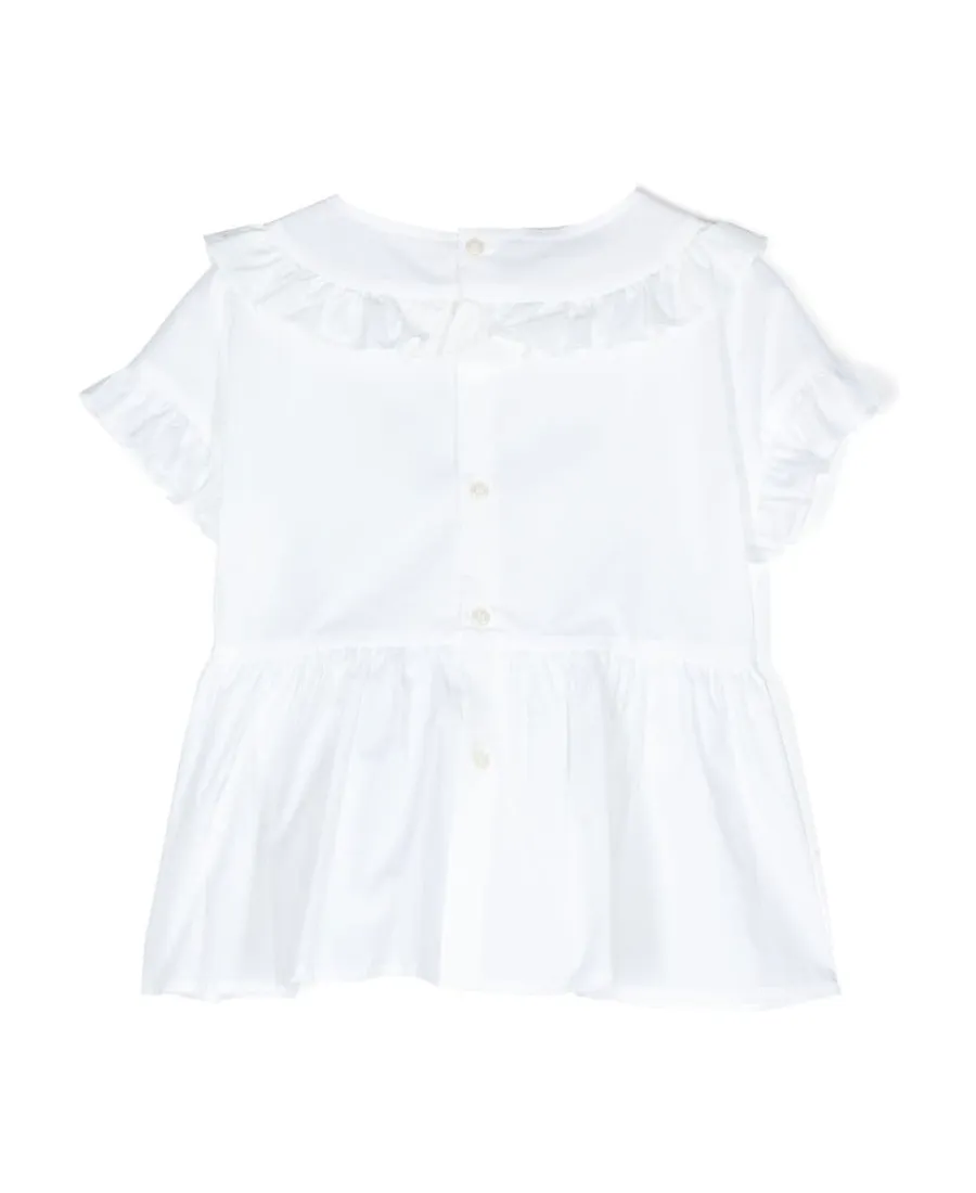Il Gufo Ruffled Trim Crewneck T-Shirt