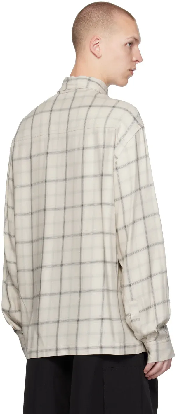 Palm Angels Logo Embroidered Checked Long-Sleeved Shirt