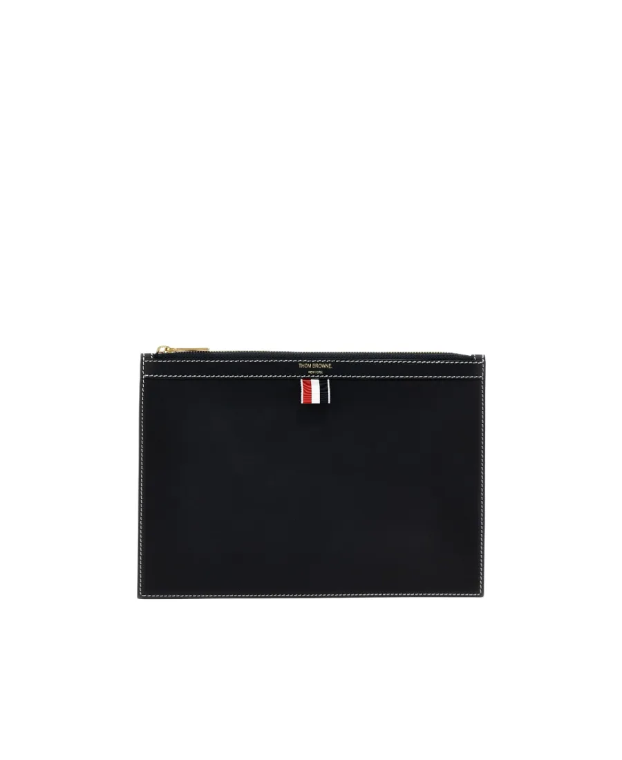Thom Browne 4-Bar Tab Zipped Document Holder