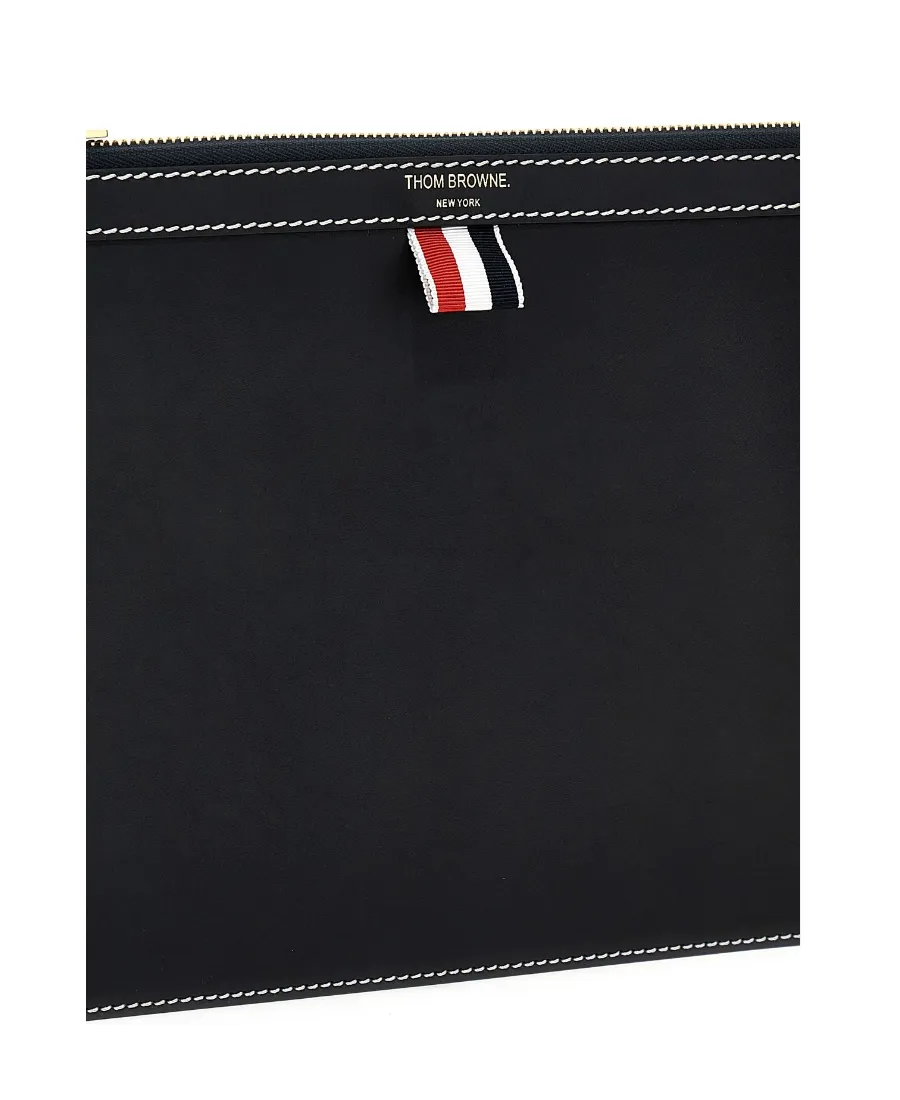 Thom Browne 4-Bar Tab Zipped Document Holder