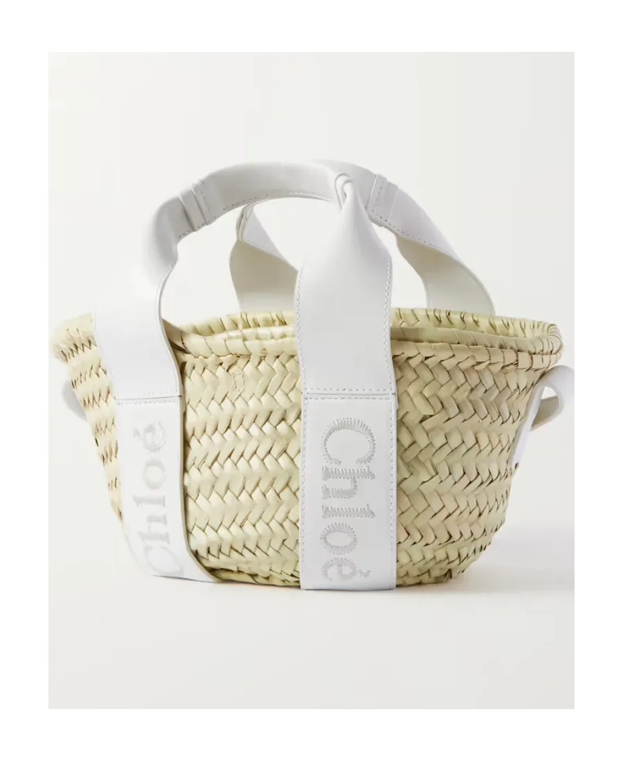 Small Chloé Sense Raffia Tote Bag