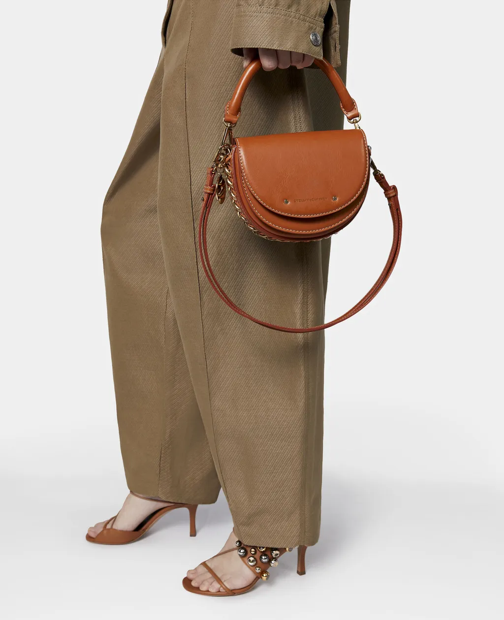 Stella Mccartney Frayme Logo-Charm Shoulder Bag