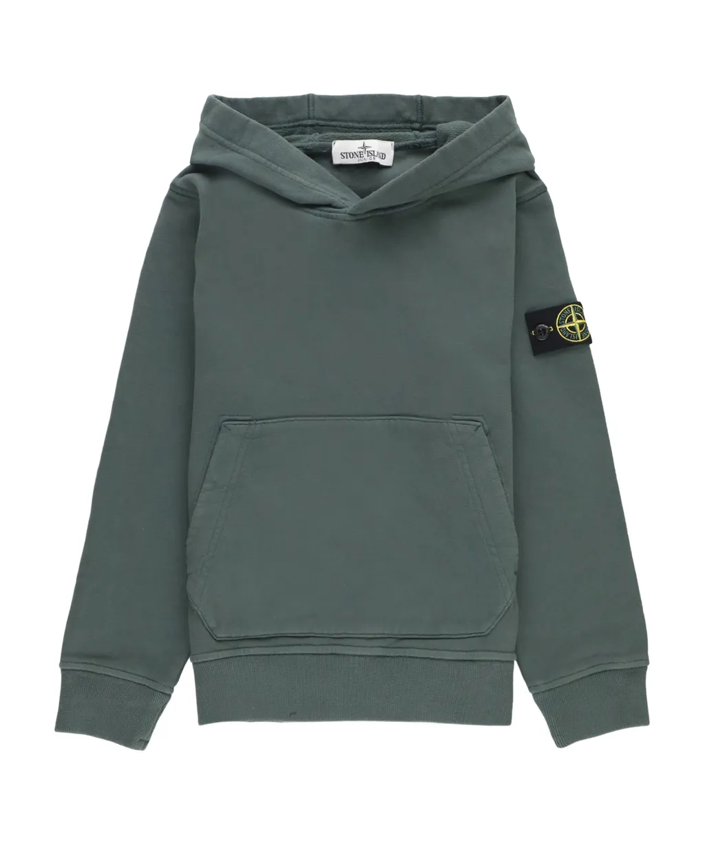 Stone Island Junior Compass-Badge Long-Sleeved Hoodie