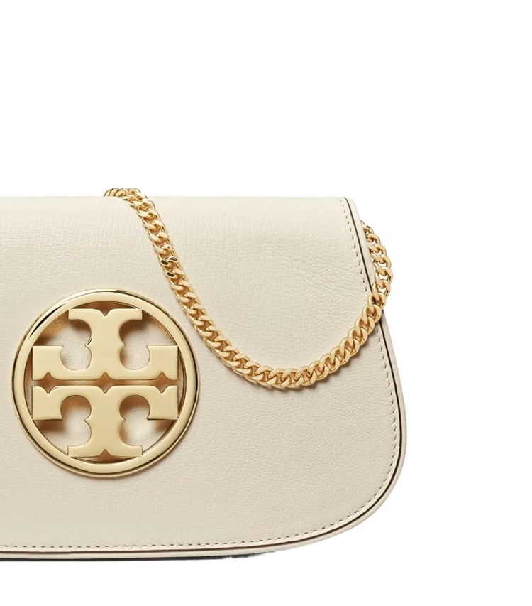 Tory Burch Logo Plaque Chain-Link Clutch Bag