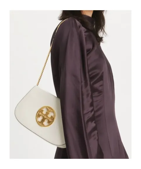 Tory Burch Logo Plaque Chain-Link Clutch Bag